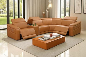 Power Recliner Sectional Sofa with Storage Console