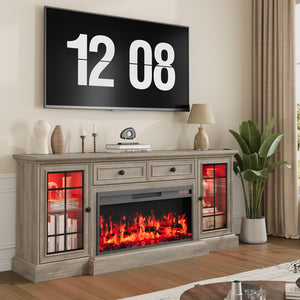 Fireplace TV Stand with Electric Fireplace, 70" Entertainment Center
