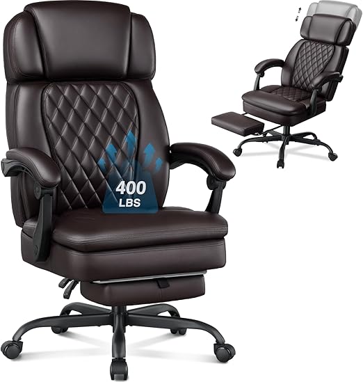 400lbs Big & Tall Executive Office Chair with Footrest