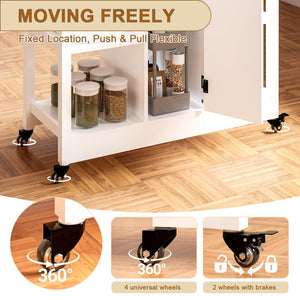 Rolling Kitchen Island Cart with Storage