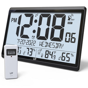 Atomic Wall Clock with Indoor Outdoor Temperature & Humidity Sensor