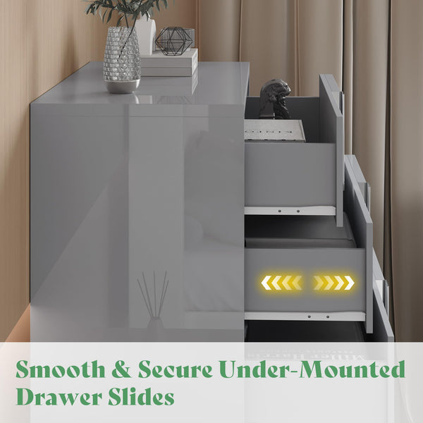 4-Piece Bedroom Dresser Set with High Gloss UV Finish