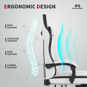 Ergonomic Gaming Chair with Footrest, Headrest & Lumbar Support – 400 lbs Capacity