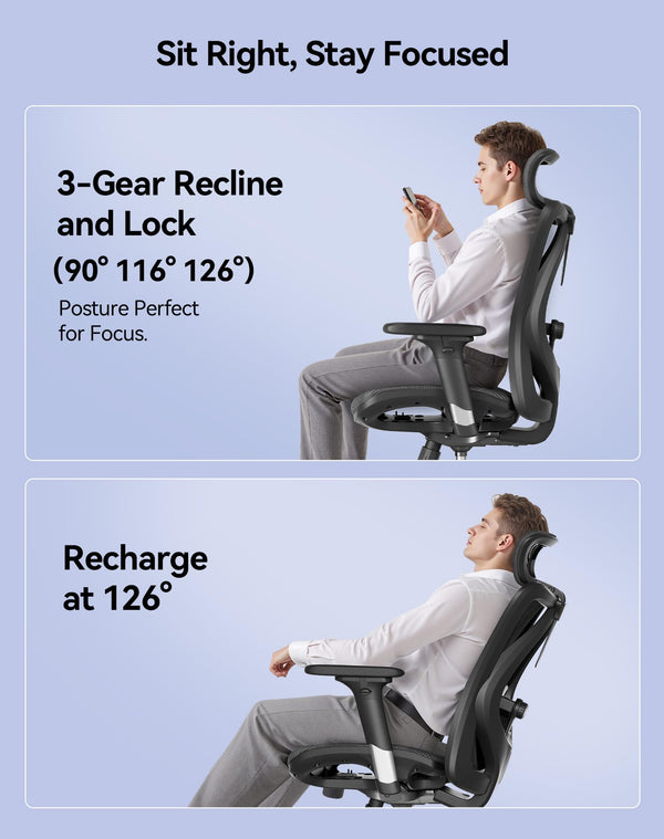 Ergonomic Mesh Office Chair High Back with Lumbar Support & Adjustable Headrest