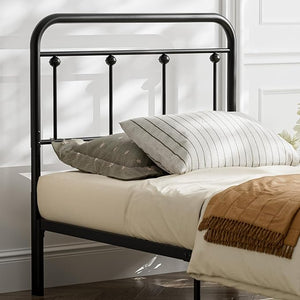 Queen Size Metal Farmhouse Headboard – Adjustable Height, Black