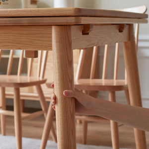 Extendable Solid Oak Dining Table – 49" to 77", Seats 6–10