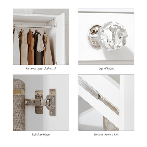 Armoire Wardrobe Closet with 4 Drawers & 2 Doors