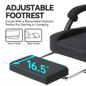Ergonomic Gaming Chair with Pocket Spring Cushion, 350 lb Capacity, 150° Recline, Lumbar Support