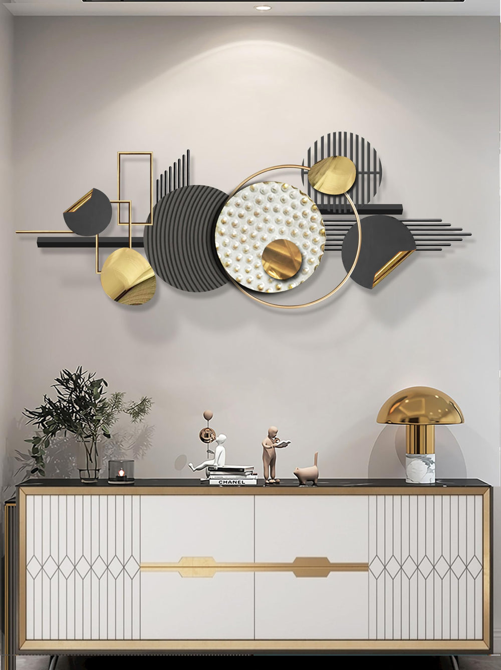 Metal Wall Sculpture Set – Large Abstract Geometric Wall Art