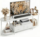 63-Inch Curved Edge TV Stand with Fabric Drawers
