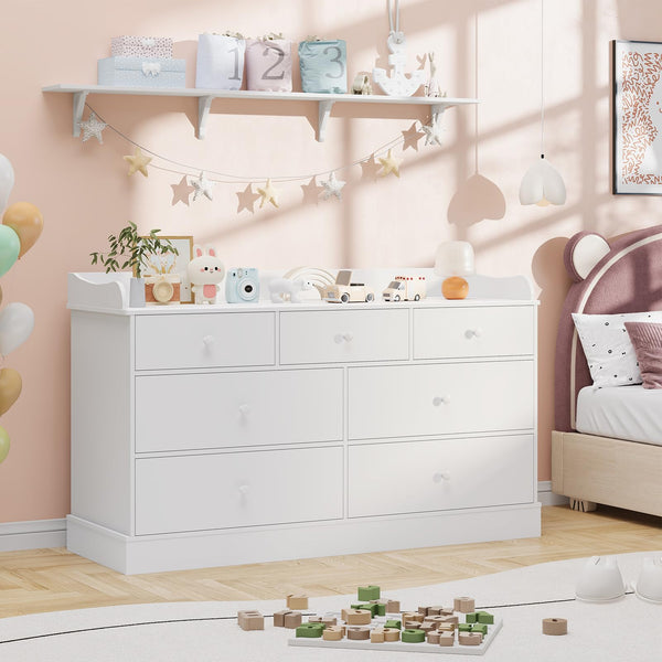 Kids Dresser with 7 Drawers & Large Tabletop