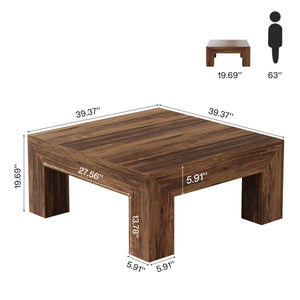 39.4-Inch Square Farmhouse Coffee Table