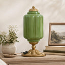 Milk Glass Touch Table Lamp with 3-Way Dimmable Lighting & USB Charging Ports