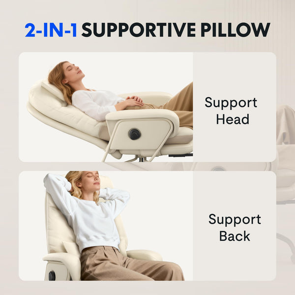 Reclining Chaise Lounge Chair with Footrest & Lumbar Support