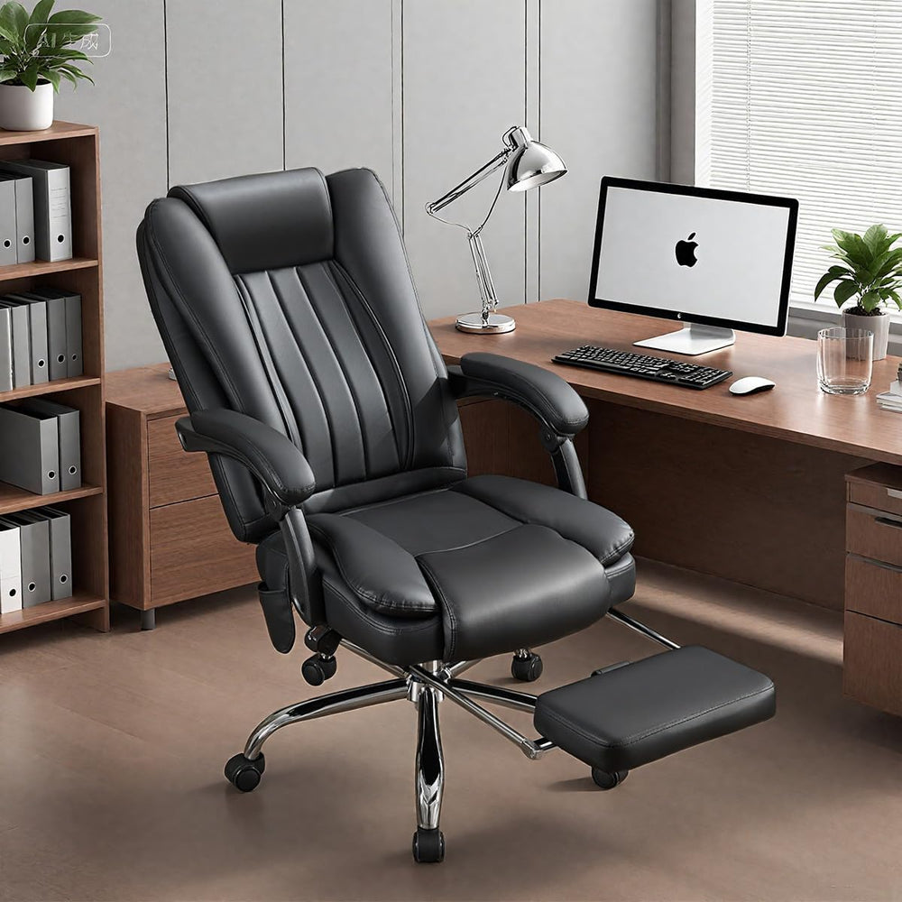 Heated Massage Reclining Office Chair with Footrest