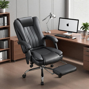 Heated Massage Reclining Office Chair with Footrest