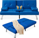 Convertible Futon Sofa Bed with Removable Armrests