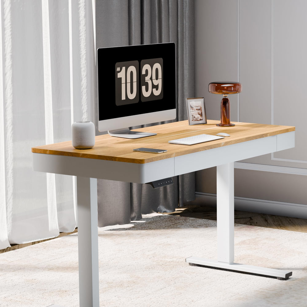 Electric Height-Adjustable Standing Desk with Drawer