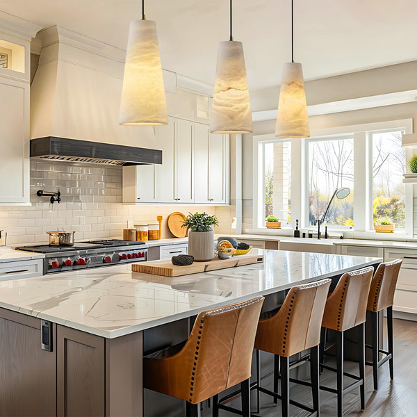 Alabaster Pendant Light – Natural Stone Ceiling Fixture