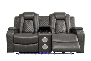 3-Piece Power Recliner Sofa Set with LED & Wireless Charging