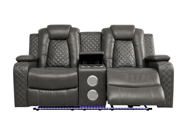 3-Piece Power Recliner Sofa Set with LED & Wireless Charging