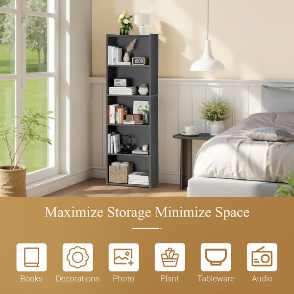 5-Tier Open Bookshelf