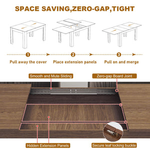 Extendable Dining Table for 6–12 People | Engineered Wood | Walnut & Oak