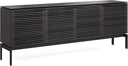 79" Modern TV Stand with Soundbar Shelf, Tempered Glass Top & Cable Management – Fits TVs up to 80"