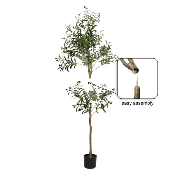 5 FT Faux Olive Tree with Bronze Metal Planter Pot