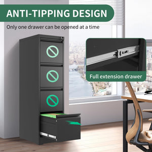 Metal Filing Cabinet with Lock – 2, 3, 4 & 5 Drawer Options