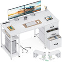 51-Inch Computer Desk with Drawers & Power Outlets