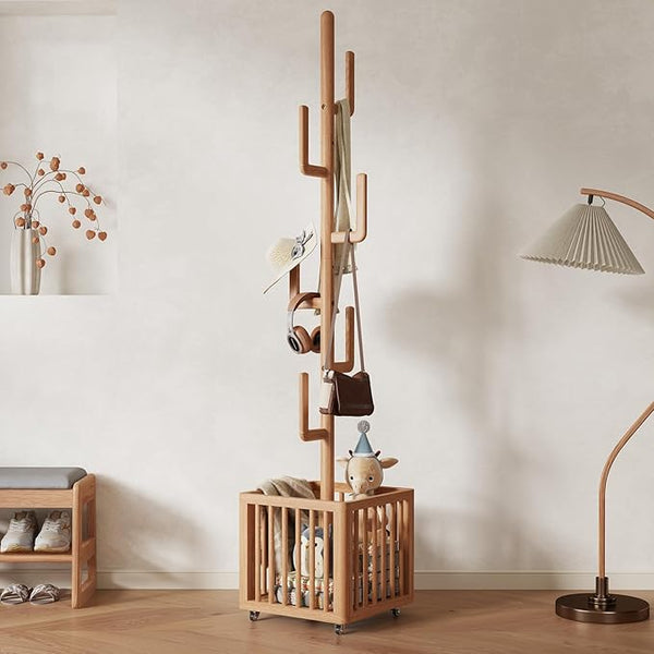 Cactus Freestanding Coat Rack with Storage