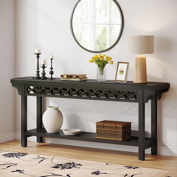 70.8" Farmhouse Console Table with Storage