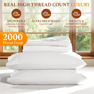Queen Cotton Bed Sheet Set – White
