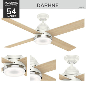 54-Inch Indoor Ceiling Fan with LED Light & Wall Control