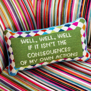 Needlepoint Decorative Throw Pillow – Well Well Well