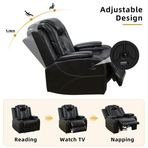 Power Reclining Sectional Sofa with LED & Wireless Charging