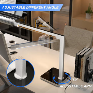 LED Desk Lamp with Charging Station & Type-C Port