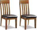 Faux Leather Rake Back Dining Chairs Set of 2
