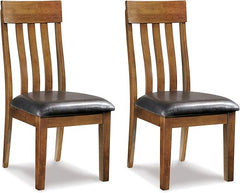 Faux Leather Rake Back Dining Chairs Set of 2