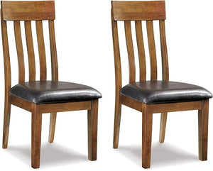 Faux Leather Rake Back Dining Chairs Set of 2