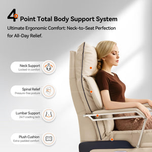 Dual Motor Electric Executive Office Chair with Footrest