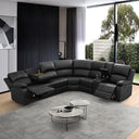 L-Shaped Reclining Sectional Sofa with Storage Console & Cup Holders