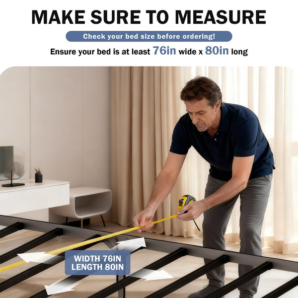 King Size Bunkie Board 76x80 – Heavy Duty Foldable Mattress Support