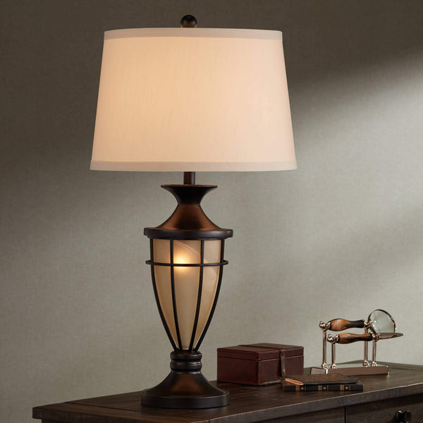 Mission Cage Table Lamps Set of 2 with Night Light, 33" Tall