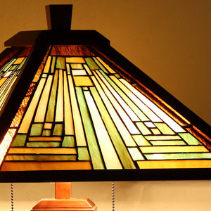 Tiffany Stained Glass Table Lamp – Amber Brown