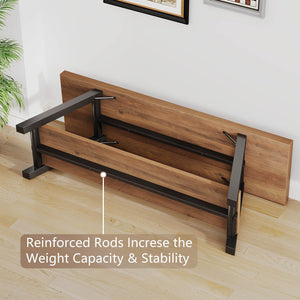 Entryway Storage Bench – Wood & Metal Shoe Bench