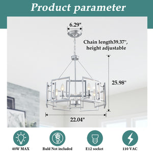 Modern Geometric Chandelier 5-Light Metal Pendant Light