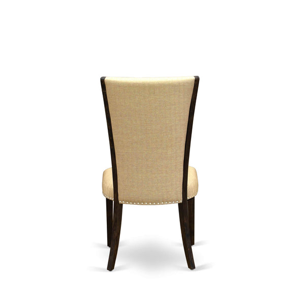 7-Piece Round Dining Table Set with 6 Upholstered Chairs