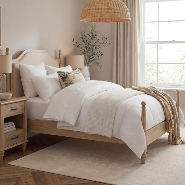 Queen Size Platform Bed Frame with Upholstered Headboard